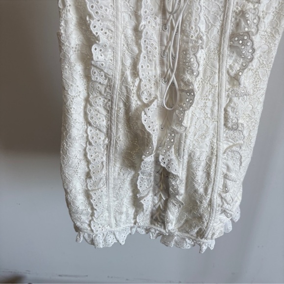 For Love and Lemons Mandy lace mini dress white medium - Picture 8 of 10
